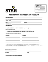 Buisness Cash Account Form